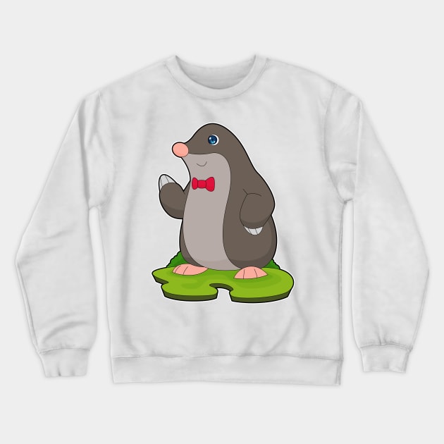 Mole Gentleman Bow tie Crewneck Sweatshirt by Markus Schnabel